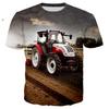 Novelty Street T-shirt Tractor Truck 3D Printing Harajuku Breathable Sports Fashion Casual Short Sleeve Men's Summer Cool