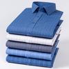 Men's Striped Shirt Long Sleeve Anti-Wrinkle Formal Soft Fashion Casual Business Pocket Office Shirts Men Clothing
