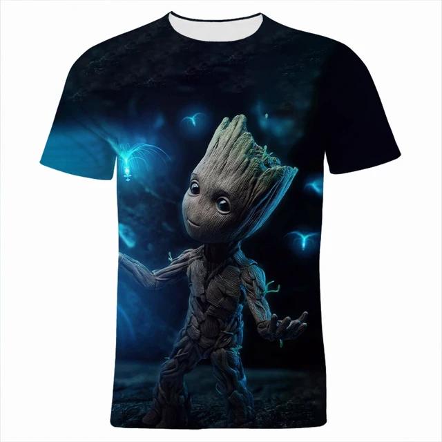 2026 Galaxy Guardians Groot T-shirt Children's Cartoon Anime 3D Fashion T-shirt Top Clothing Anime Clothing
