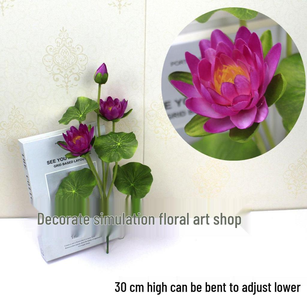 Artificial Silk Lotus Flower Ornament for Buddha Altar - Decorative Bonsai Guanyin Flower