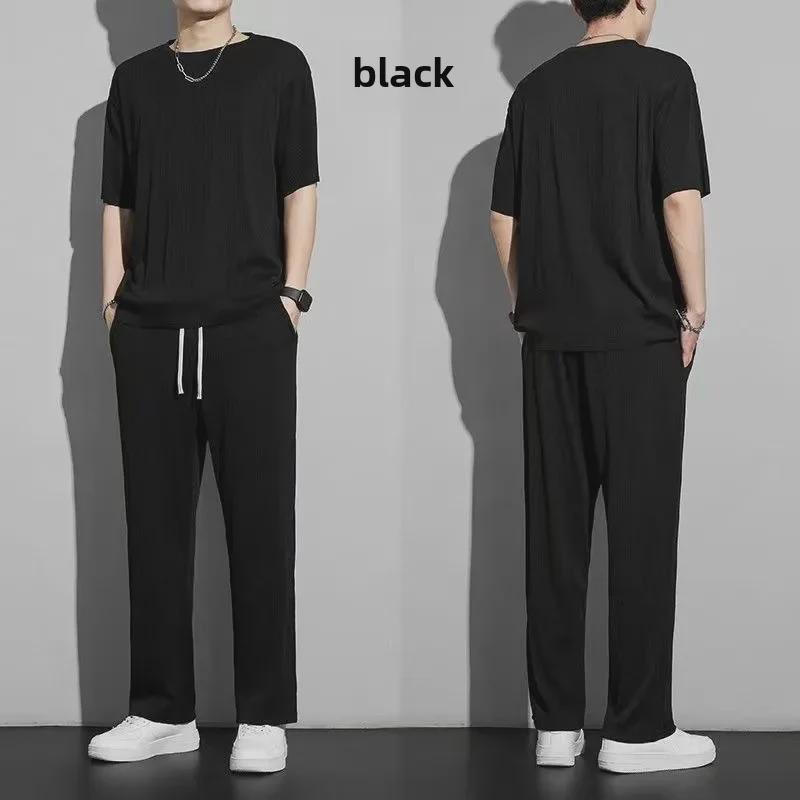 Pantaloni Sportivi Estivi in Seta di Ghiaccio da Uomo 2024: Abbigliamento Casual Trendy, Leggero, Traspirante e dalla Vestibilità Ampia