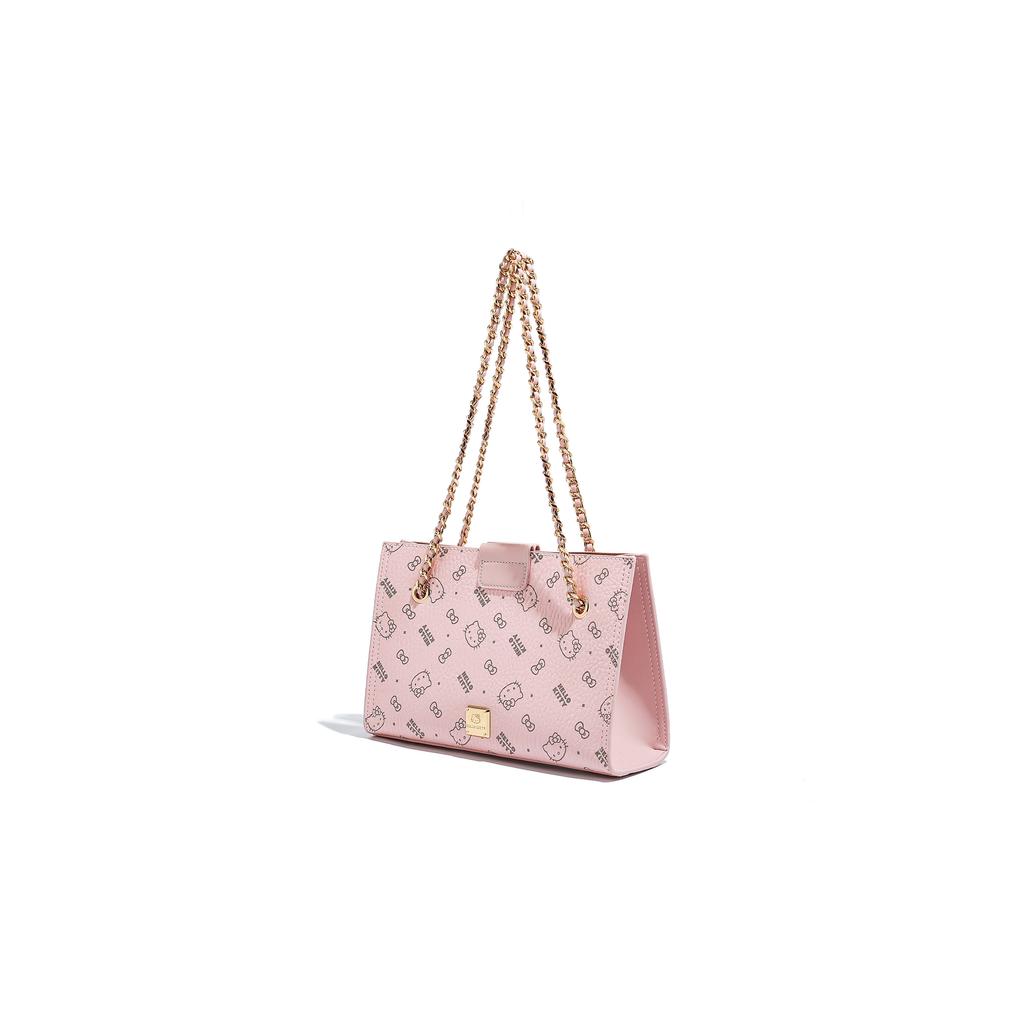 New Sanrio Hello Kitty PU Tote Bag, Shopping Bag, Shoulder Bag Regular Women's Pink/Brown SHHF41488