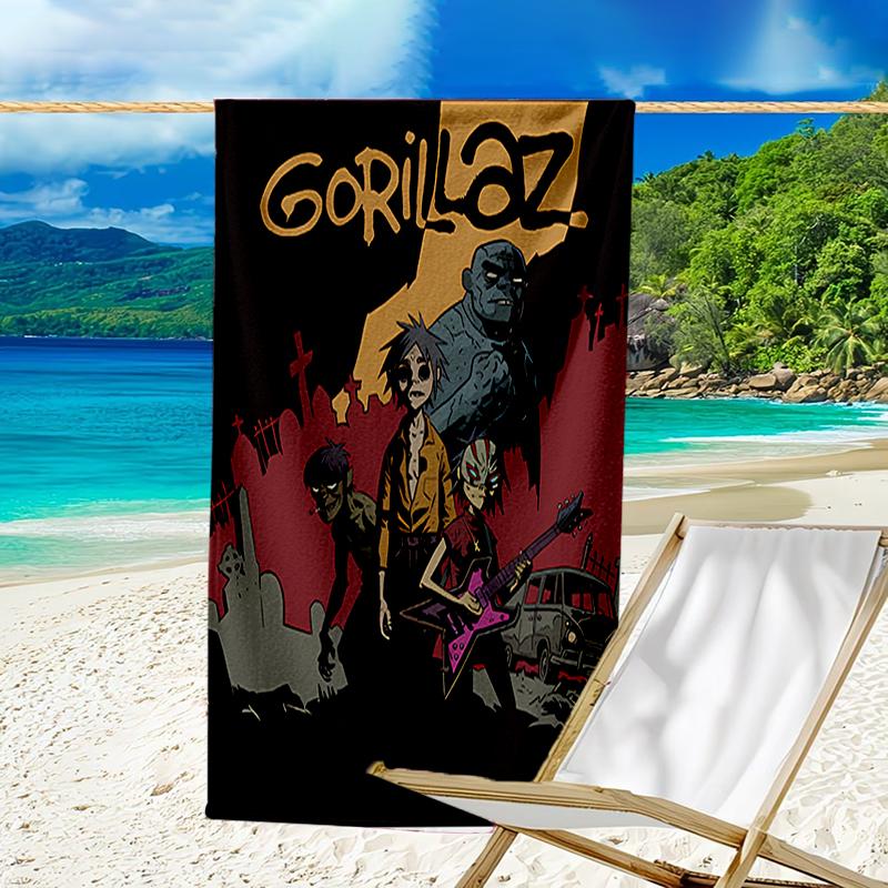 Beach Towel with G-Gorillaz Band Pattern - Soft,absorbent,machine Washable Lightweight&Modern,swimming,Travel Essentials