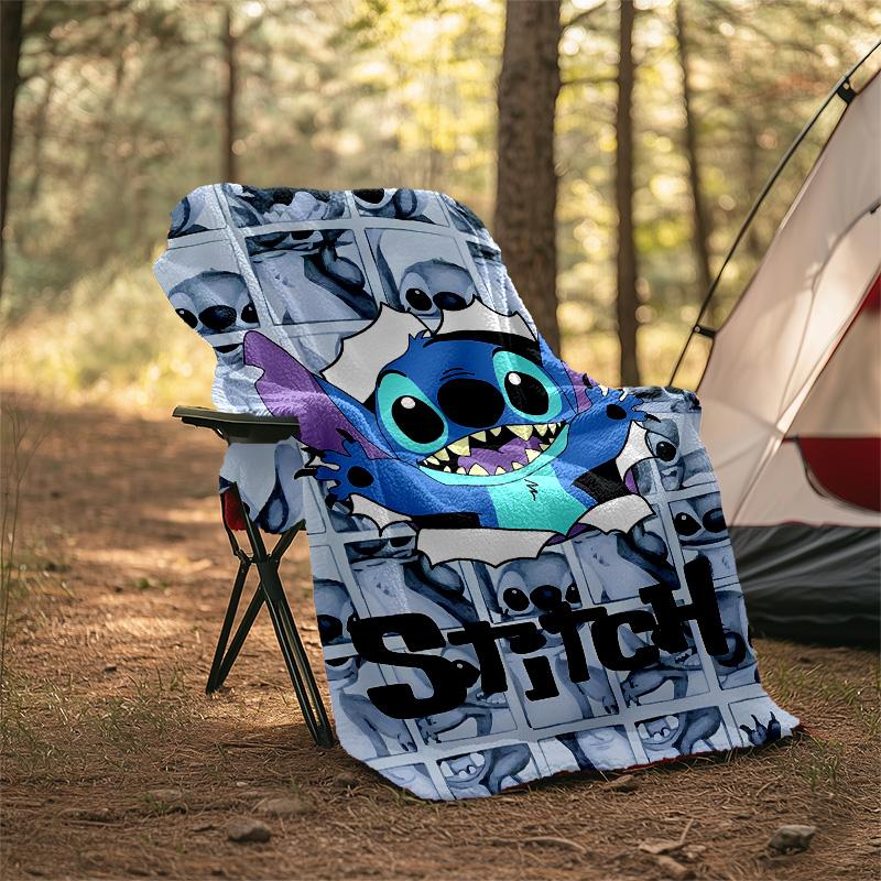 1pc S-Stitch2 Theme Blanket - Digital Print, Polyester, Cozy for All Seasons, Perfect for Outdoor, and Travel