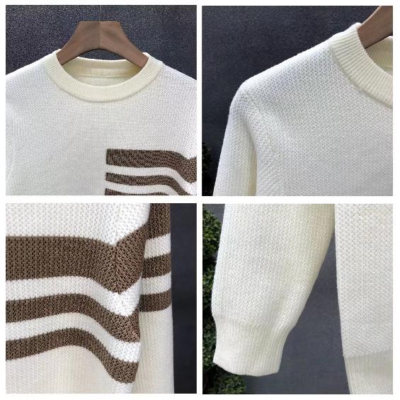 Pánský svetr Jaro 2024 Patchwork Různé barvy K pokožce šetrná látka Módní Všestranný top Ležérní S dlouhým rukávem Spodní tričko