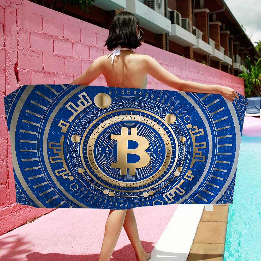 

Currency Fashion B-bitcoin Microfiber Beach Towel Absorbent Quick Dry Soft Yoga Swimming Resort Mountain Climbing Towel W30*H60(CM)