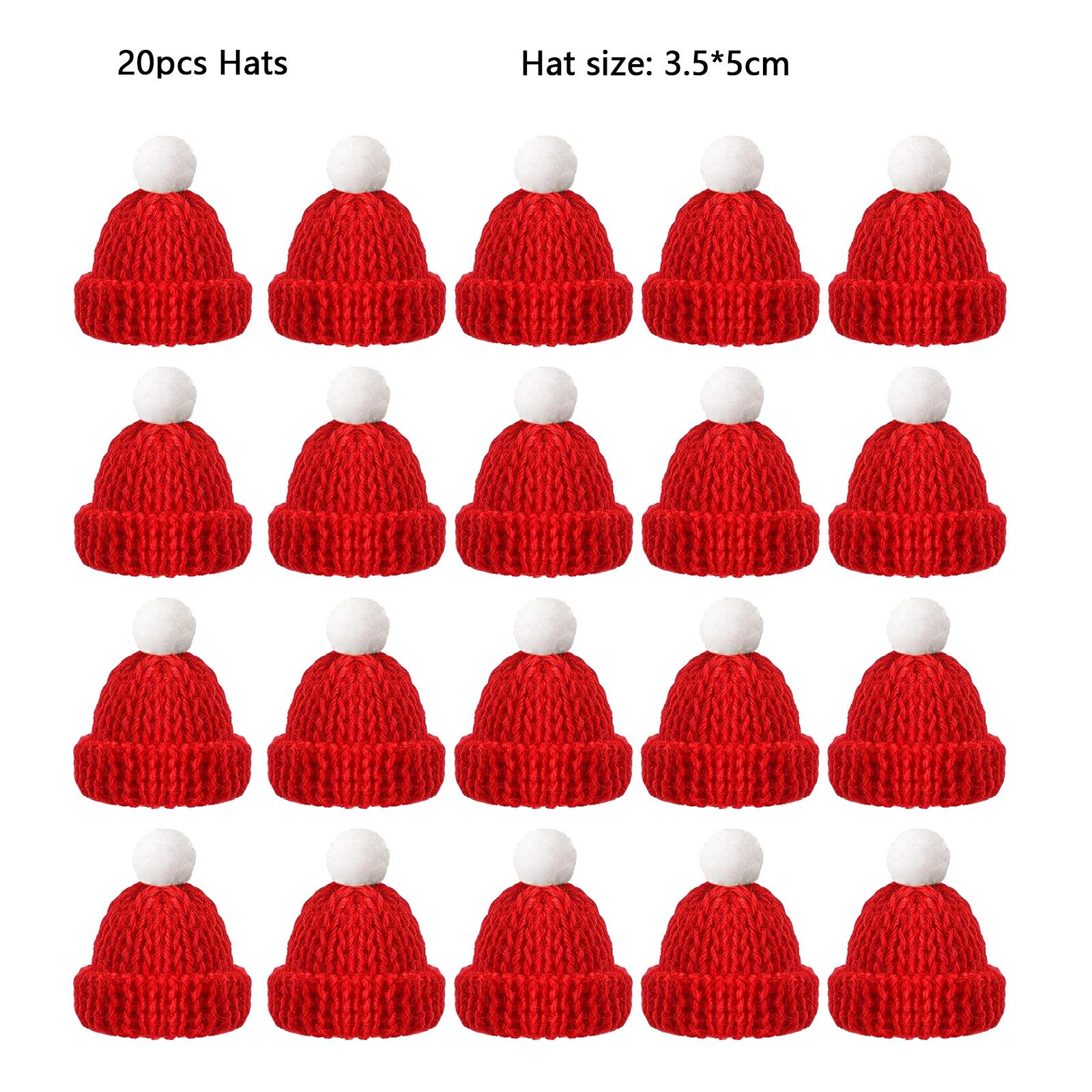 

10/20 шт. Мини-шапка и шарф Санты 2024 г. Новый рождественский костюм для кошки, кролика, куклы, бутылки с леденцами, украшения для рождественской вечеринки и ужина