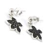 Les Trésors De Lily [I8077] - Silver Earrings 'Romy' Black White (rhodium-plated) - 15x10 Mm
