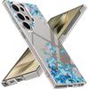Blue Purple Flower Case For Samsung Galaxy S26 S25 S24 Ultra S23 S21 FE S22 Plus A53 A54 A34 A15 A25 A35 A55 A26 A36 A56 5G Slim Clear Hard Cover
