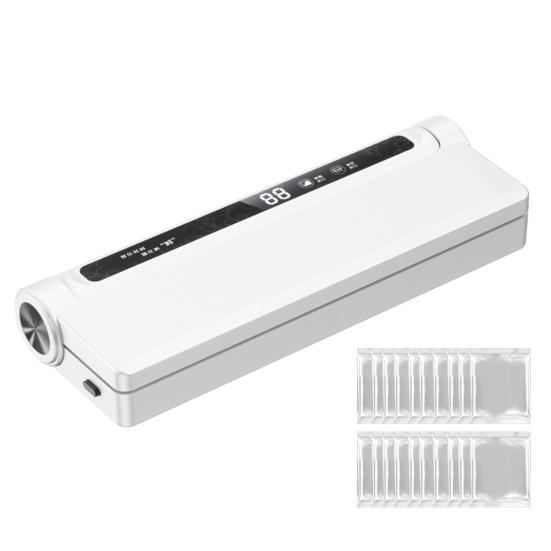 Máquina Seladora a Vácuo de Alimentos com Sacos a Vácuo Visor Digital 60KPa Forte Sucção Fácil de Usar Uso Duplo Seco Molhado Seladora a Vácuo