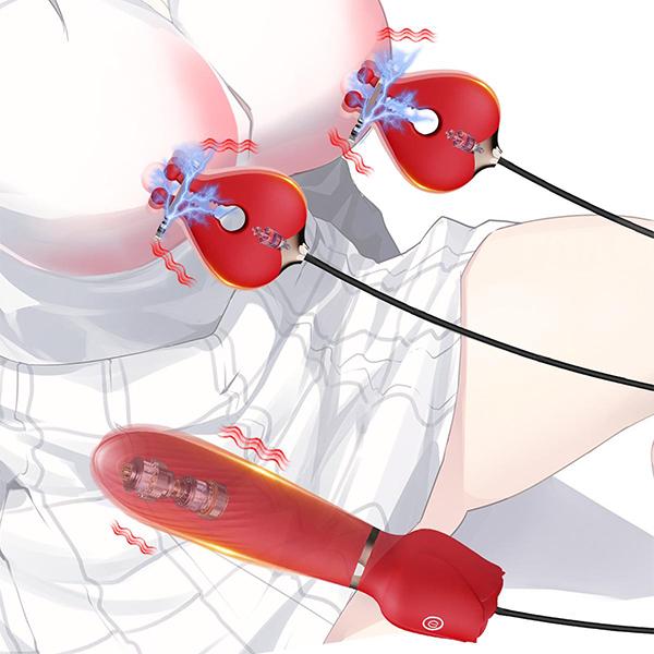 Nipple Toys Detachable G Spot Clitoral Vaginal Stimulator Vibrating Women Orgasm Massager Portable Size Vibrating Nipple Clamps Sex Toys for Pleasure