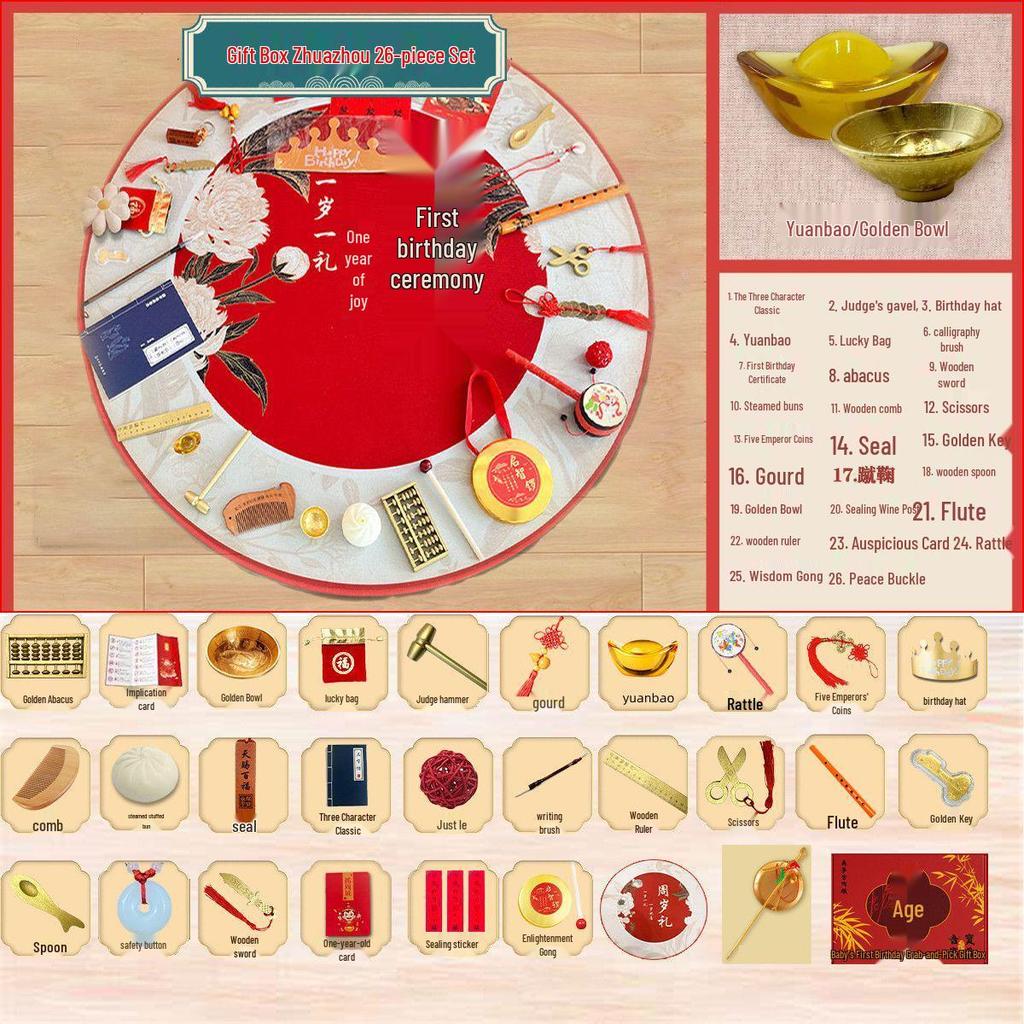 First Birthday Party Set: One-Year-Old Props, Decorations & Fortune Telling Carpet
