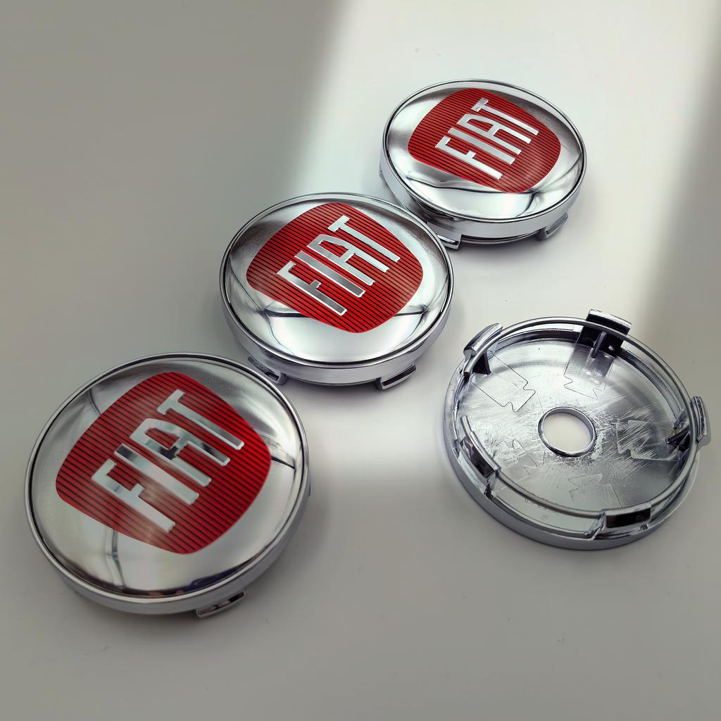 4 ks 60mm logo Fiat Krytky středů kol odznak-Prachotěsné kryty pro Fiat 500 124 125 Punto Bravo Stilo Panda Abarth-Emblémy na ráfky