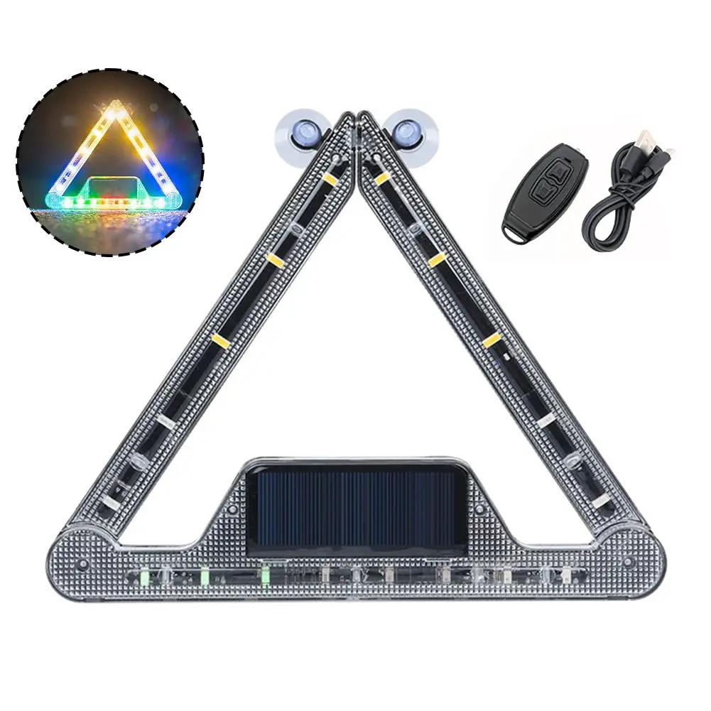 

Solar Powered Car Safety Triangle Warning Sign Flashing Light Equipment Motorcycle Hero Warning Emergency Accessories LED L E1S5