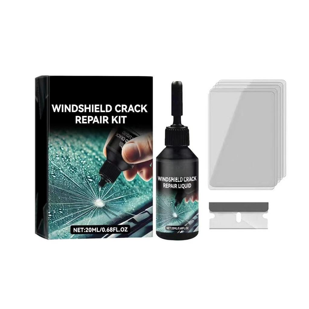 Kit per crepe parabrezza auto, colla liquida per incollaggio crepe, graffi su vetro, accessori per auto, kit per restauro vetri, 20 ml