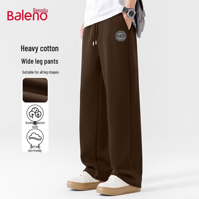 Baleno Men's American Retro Drawstring Casual Straight-Leg Pants