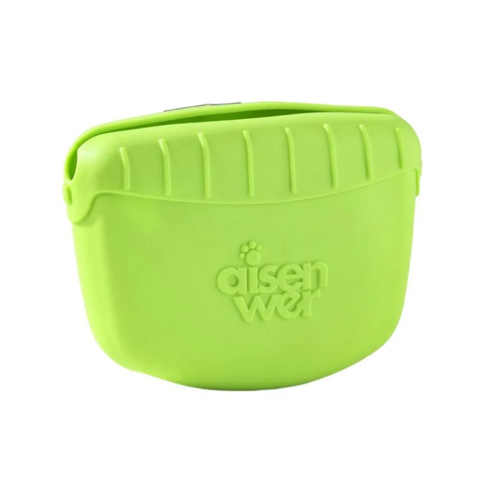 Portable TPR Dog Treat Pouch Soft Candy Color Dog Training Bags with Waist Belt Clip Dog Treat Pockets for Dogs Cats