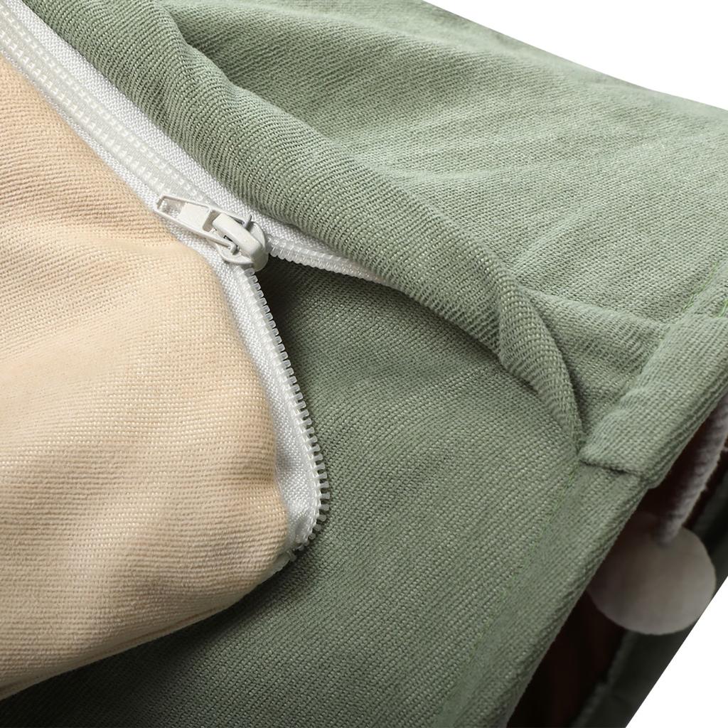 Cat’s Telescopic Tunnel Cushioned Bed Pet Nest Teasing Balls Zipper Connection Feline Supplies for Home