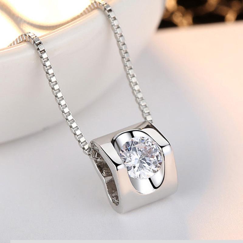Modische Damen Herz Zirkon Anhänger Liebeskette Schlüsselbeinkette Studenten Damen Schmuck