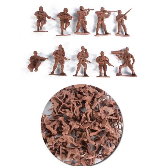 100Pcs Soldier Model Kit Play Sandtray Warrior Doll Fighting Scene Plastic Static Model Ornament Soldier People Military Model Children