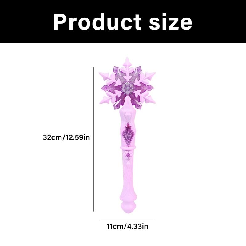 Light Up Musical Magical Wand For Kids Girls Birthday Party Toy Roleplay Princess Snowflake Wand for Roleplay Game Wear