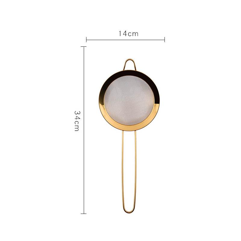 201/304 Golden Stainless Steel Strainer Soybean Milk Fruit Juice Colander With Hooks Fine Mesh Flour Sifter Home Kitchen Gadget