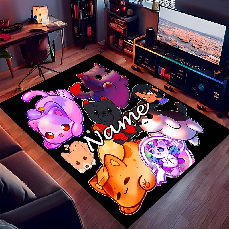 Tappeto Personalizzato con Stampa Aphmau - Morbido, Lavabile, Antiscivolo, per Interni, Tappeto Decorativo per Soggiorno, Casa e Ufficio