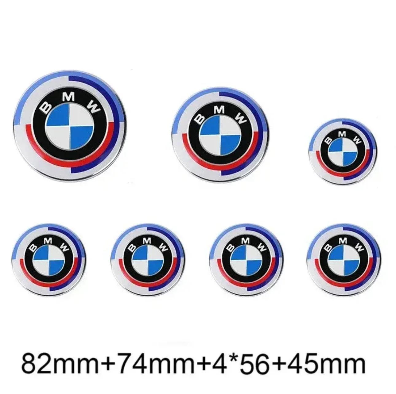 

For BMW Hot 2025 7Pcs Car Hood Front Rear Trunk Emblem Badge For 50th Anniversary Edition E36 E46 E53 E90 E60 E93 E87 G01 G20 X3
