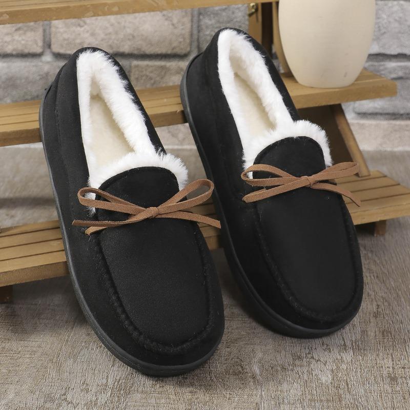 Cross-border Mao Mao slippers women's warm casual Doudou shoes women's bow round head all-inclusive home wear cotton shoes