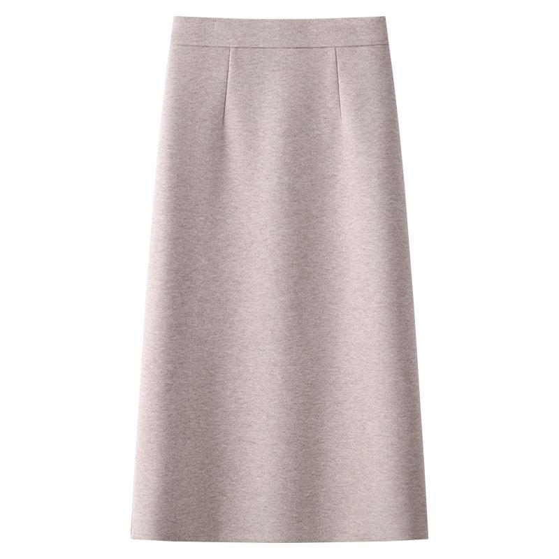 

Бежевая шерстяная юбка миди для женщин - 2024 Юбка-бодикон с высокой талией, стройнящая фигуру (Осень зима) 3XL