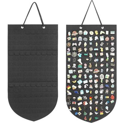 1pc Hanging Brooch Pin Storage Organizer Enamel Lapel Badge Display Holder Flag Plain Blank Cotton Wall Banner Jewelry Collection