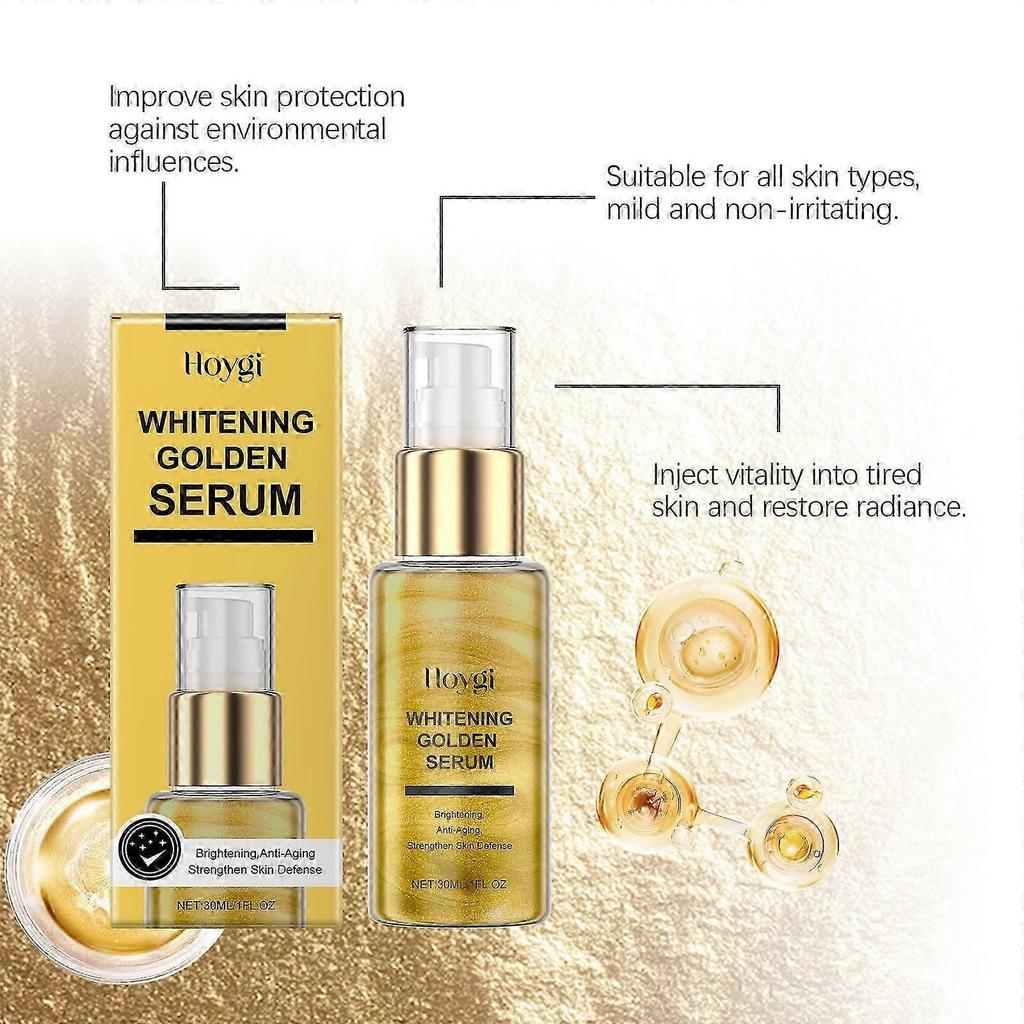 Whitening Golden Serum, Hyaluronic Acid Serum for Face, Brightening Facial Serum, Anti-Aging Anti-Wrinkle Brightening Facial Serum