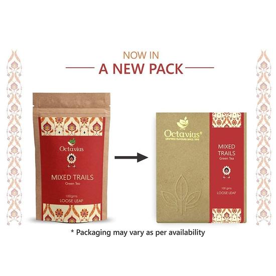 Octavius | Ceai Verde Mixt de Potecă - 100g (50 Cești) | 100% Natural | Frunze Vrac | Stimulează Imunitatea | Ameliorează Stresul