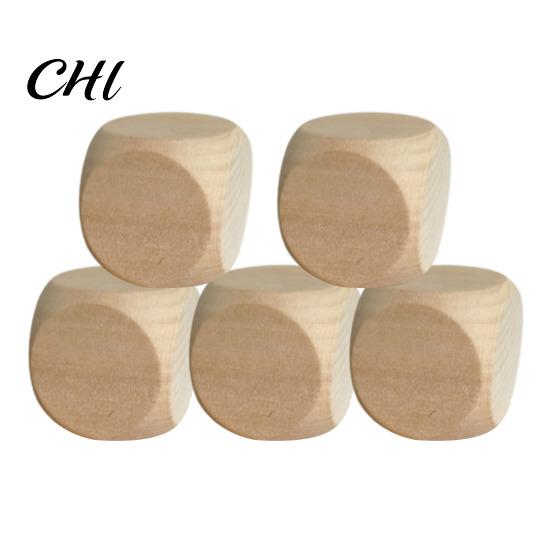 Six-Sided Wooden Dice 5Pcs 2/3/4/5/6/7CM Rounded Corner Giant DIY Hand Painted Gaming Heavy Duty Block Cube Game Night Props