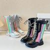 Children's Boots, Single Boots, High Waisted Straps, Side Zippers Boots