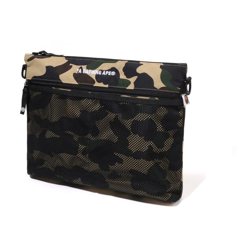 A Bathing Ape Camouflage Pattern Fashion Simple Fabric Crossbody Bag Men bags Green Yellow 0ZXBGM003901P
