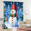 2pcs,Curtains Cute Snowman Winter Christmas Festive (2) Chic Chic Curtains Versatile Polyester Fabric Curtains Thermal