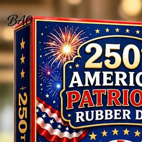 Acrylic Surprise Gift Boxes 2026 USA 250th Anniversary Rubber Duck Advent Calendar, 24-Day Patriotic Countdown Creative Holiday Kit Collection Box, 2D