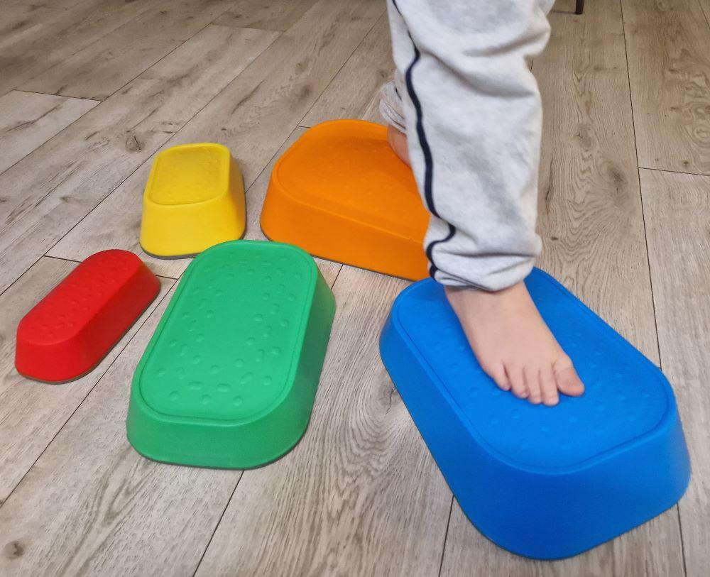 Sensory Path River Stones Children Balancing Stones Stepping Stones for Children Motor Skills and Coordination Colorful 6 Pcs