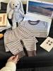 Children's Velvet Cotton Underwear Set: Thickened Autumn Striped Home Wear for Boys and Girls