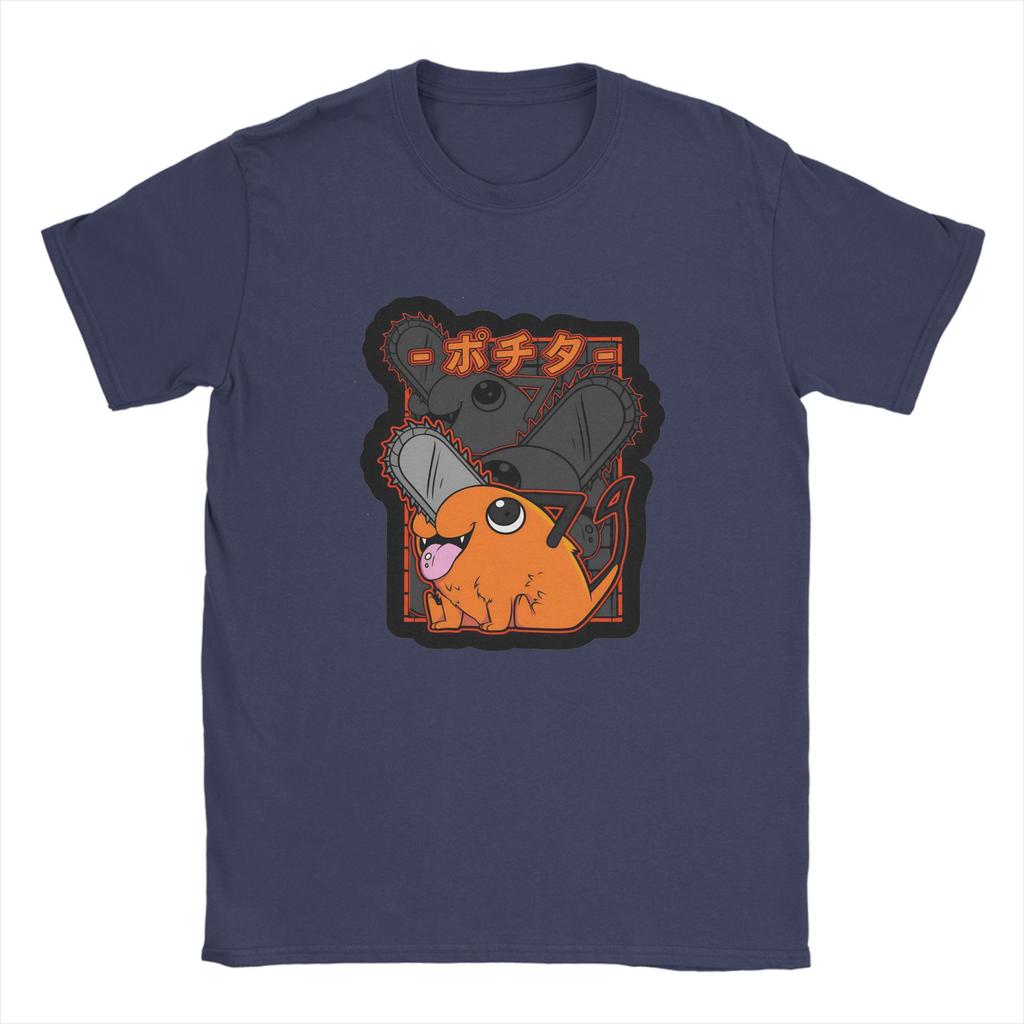 Kettensägenmann Pochita T-Shirt Harajuku T-Shirts Kurzarm Y2K Lustige Oberteile Sommer 100% Baumwolle Rundhals Oversize Kleidung