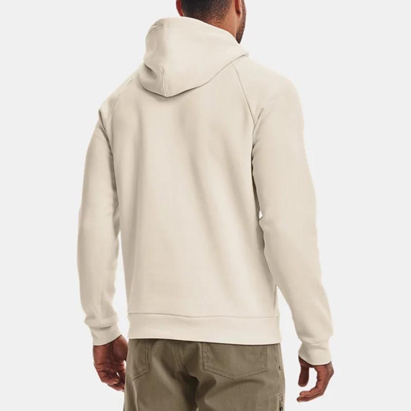 Under Armour Rival Antler Fleece Hoodie With Logo Long Sleeve Sports Sweatshirt Men Tops Off-White 1365679-110