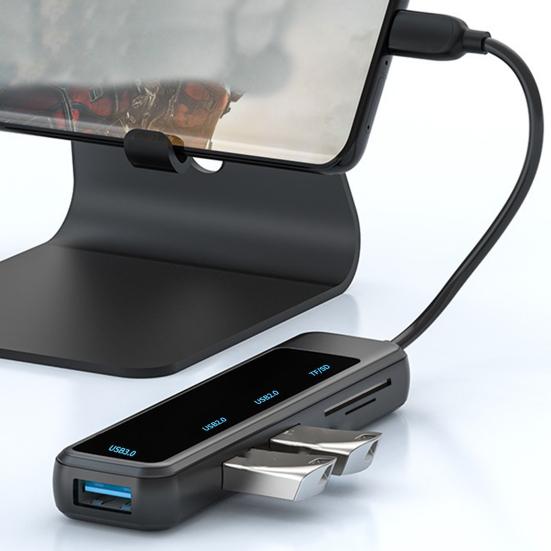 Portable USB Hub Adapter 5-in-1 High Speed Transmission Docking Station USB Type-C To USB TF/SD Adapter for Phone Laptop