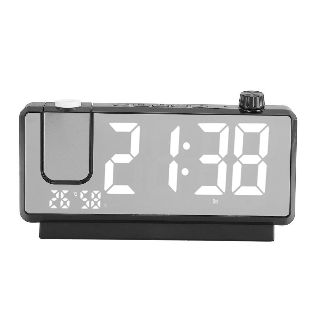 LED Projection Clock Large Display Color Screen Mirror Digital Electronic for Home Bedroom Desktop Snooze Wake Up