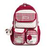 Schoolbag Cute Plaid Backpack Fifth and Sixth Grade Female Student School Bag Large Capacity Lightweight Backpack Middle School Campus Backpack