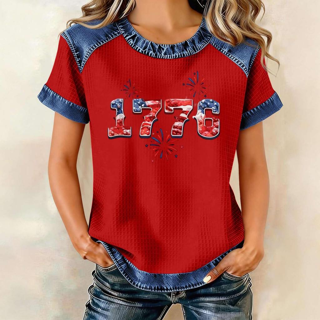 Damenmode Lässiges Oberteil mit Buchstabenaufdruck