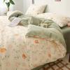 Soft Cotton Double Gauze Bedding Set 4PCS Small Fresh Floral Print Twin Queen King Beds