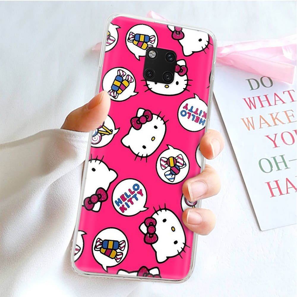 JZ3 Love Hello Kitty Transparent Case for Samsung A04 A14 A23 M33 M53 Realme 10 9 C35 C55 VIVO Y02 X80 Infinix Hot 30 Note 11 Tecno Spark 8P Pro