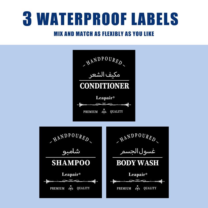 500ml Bathroom Soap Dispenser Bottle Shampoo Shower Gel Refillable Bottle Travel Storage Bottle Transparent Lotion Bottles with Labels