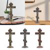 Christian Wall Mounted Ornament Antique Catholic Gifts Crucifix Wall Crosses for Bedroom Fireplace Tabletop Home Ornament